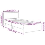 vidaXL Cadre de lit Bois Ancien 90 x 190 cm Bois d'ingénierie