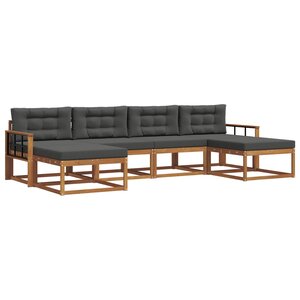 vidaXL Ensemble de canapés d'extérieur 6 Pièces Naturel et Anthracite