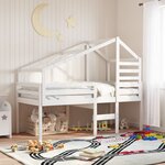 vidaXL Lit haut sans matelas blanc 80x200 cm bois de pin massif