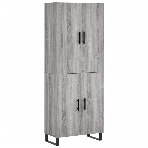 vidaXL Buffet haut Sonoma gris 69 5x34x180 cm Bois d'ingénierie