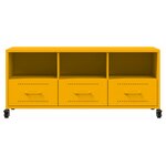 vidaXL Meuble TV jaune moutarde 100 5x39x43 5 cm acier