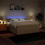 vidaXL Sommier à lattes de lit avec matelas Crème 200x200 cm Tissu