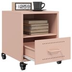 vidaXL Tables de chevet 2 Pièces rose 36x39x43 5 cm acier