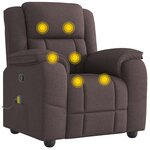 vidaXL Fauteuil de massage inclinable Marron foncé Tissu