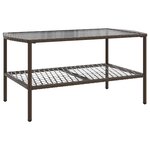 vidaXL Salon de jardin 4 Pièces avec coussins marron résine tressée