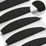 vidaXL Tapis d'escalier auto-adhésifs 15 Pièces Anthracite