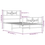 vidaXL Cadre de lit métal avec tête de lit/pied de lit blanc 107x203cm