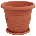 vidaXL Pots de plantes 6 Pièces Rouge brique Ø 26 x 21.5 cm Plastique