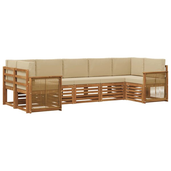 vidaXL Ensemble de canapés d'extérieur 6 pc Naturel