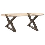vidaXL Pieds de table basse 2 pièces Acier naturel 70 x (42-43 3) cm Acier