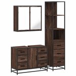vidaXL Ensemble de meubles de salle de bain 3 Pièces Chêne marron