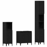 vidaXL Ensemble de mobilier de salle de bain avec stockage 3 Pièces Noir