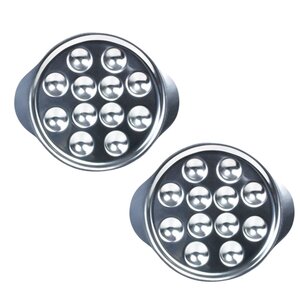 2 assiettes à escargots en inox - 12 empreintes