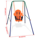 vidaXL Balançoire pour enfants avec harnais de sécurité Orange