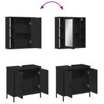 vidaXL Ensemble de meubles salle de bain 2 Pièces noir bois d'ingénierie