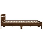 vidaXL Cadre de lit avec tête de lit chêne marron 200x200 cm