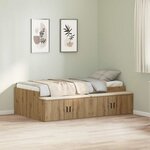 vidaXL Cadre de lit avec rangement chêne artisanal 80 x 200 cm
