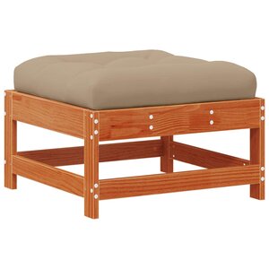 vidaXL Repose-pieds de jardin avec coussin Bois de pin massif