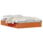 vidaXL Cadre de lit ottoman avec rangement Brun Ciré 160 x 200 cm