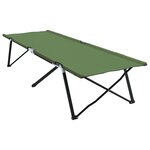 vidaXL Lits de soleil pliants avec sacs de transport 2 Pièces Vert armée 600D Tissu Oxford