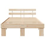 vidaXL Cadre de lit Marron 135 x 190 cm Bois de pin massif