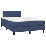 vidaXL Sommier à lattes de lit matelas et LED bleu 120x190 cm tissu