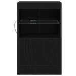 Buffet vidaXL avec éclairage LED Chêne noir 41x37x67 cm