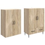 vidaXL Ensemble de Meubles 2 Pièces 66 x 34 5 x 95 cm Bois d'ingénierie
