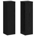 vidaXL Support de Plante 2 Pièces Chêne noir 17 x 17 x 60 cm