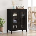 vidaXL Buffet Chêne noir 69 5 x 34 x 90 cm Bois d'ingénierie et fer