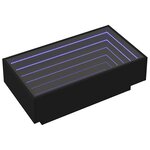 vidaXL Table basse avec LED noir 90x50x30 cm bois d'ingénierie