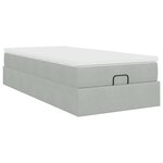 vidaXL Cadre de lit ottoman et matelas gris clair 100x200 cm velours