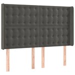 vidaXL Tête de lit à LED Gris foncé 147x16x118/128 cm Velours