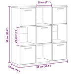 vidaXL Bibliothèque chêne artisanal 90x28x90 cm bois d'ingénierie