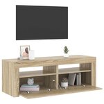 vidaXL Meuble TV avec lumières LED chêne sonoma 120x35x40 cm