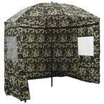 vidaXL Umbrella de pêche 290 x 225 cm Polyester Oxford Camouflage