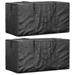 vidaXL Sacs de rangement pour coussins de jardin 2 Pièces noir