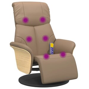 vidaXL Fauteuil inclinable de massage repose-pieds cappuccino