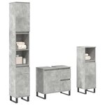 vidaXL Ensemble de meubles de salle de bain 3 Pièces gris béton