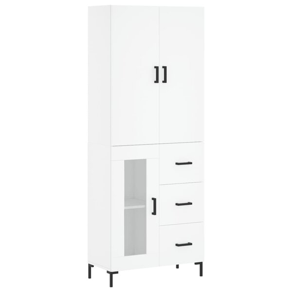 vidaXL Buffet haut Blanc 69 5x34x180 cm Bois d'ingénierie