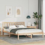 vidaXL Cadre de lit Marron 150 x 200 cm Bois massif en pin