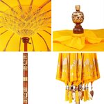 vidaXL Parasol balinais Autre Jaune x 260 cm Coton et bois massif