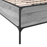 vidaXL Cadre de lit sonoma gris 75x190 cm bois d'ingénierie et métal