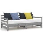 vidaXL Lit coulissant sans matelas gris 2x(90x200) cm