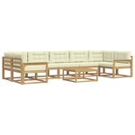 vidaXL Ensemble de canapés d'extérieur 6 pc Blanc et crème