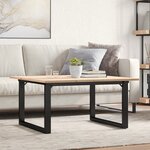 vidaXL Table basse cadre en O 90x90x45 cm bois de pin massif et acier
