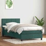 vidaXL Sommier à lattes de lit et matelas vert foncé 100x210cm velours