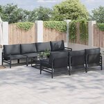vidaXL Ensemble de canapé de jardin 8 Pièces Anthracite Acier & Tissu