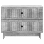 vidaXL Cabinet de chevet Gris béton 62 x 34 5 x 47 5 cm