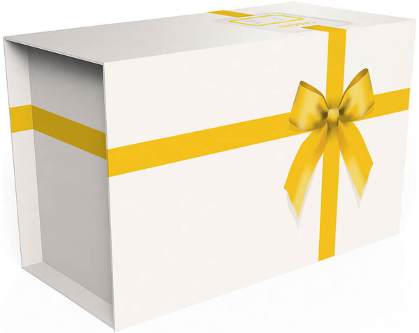 Emballage à affranchir - S - 3kg - Ruban et nœud jaune